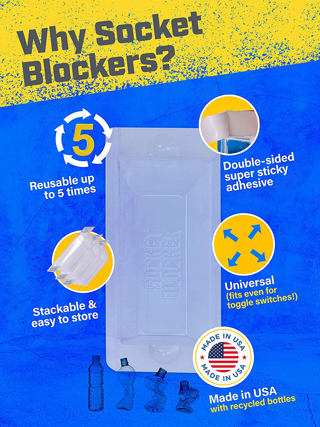 Socket Blocker 30Pack – The Smarter Outlet Cover for Drywall & Painting – Better Than Tape for Remodeling & DIY Projects