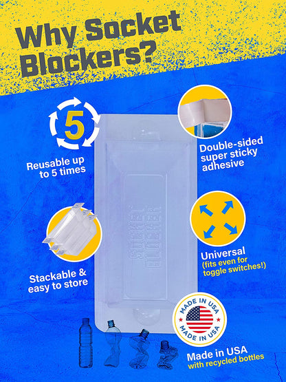 Socket Blocker 6Pack – The Smarter Outlet Cover for Drywall & Painting –  Better Than Tape for Remodeling & DIY Projects